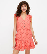 Load image into Gallery viewer, Eyelet Tiered Swing Dress