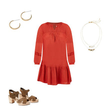 Load image into Gallery viewer, Dotted Lacy Ruffle Swing Dress