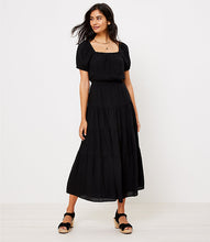 Load image into Gallery viewer, Striped Tiered Square Neck Midi Dress

