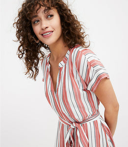 Striped Pocket Maxi Shirtdress