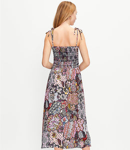 Floral Smocked Strappy Midi Dress