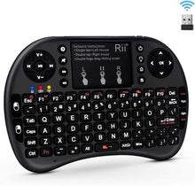 Load image into Gallery viewer, Rii 2.4GHz Mini Wireless Portable Keyboard with Touchpad, LED Backlit - Keyboard for Smart TV, Android TV, Samsung TV, LG TV, Sony TV, XBOX, Kodi Server, Windows Laptop and Windows Media Center
