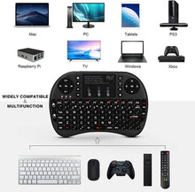 Load image into Gallery viewer, Rii 2.4GHz Mini Wireless Portable Keyboard with Touchpad, LED Backlit - Keyboard for Smart TV, Android TV, Samsung TV, LG TV, Sony TV, XBOX, Kodi Server, Windows Laptop and Windows Media Center
